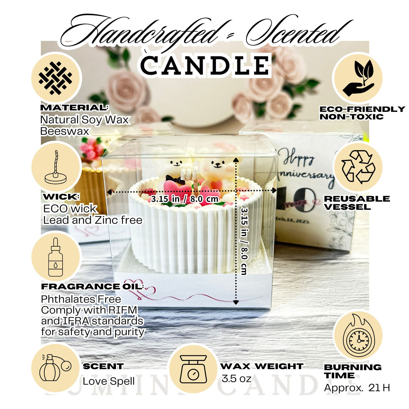 Forever Love Bears Candle [Personalized]