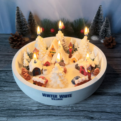 Winter White Village Candle ❄️🏘❄️