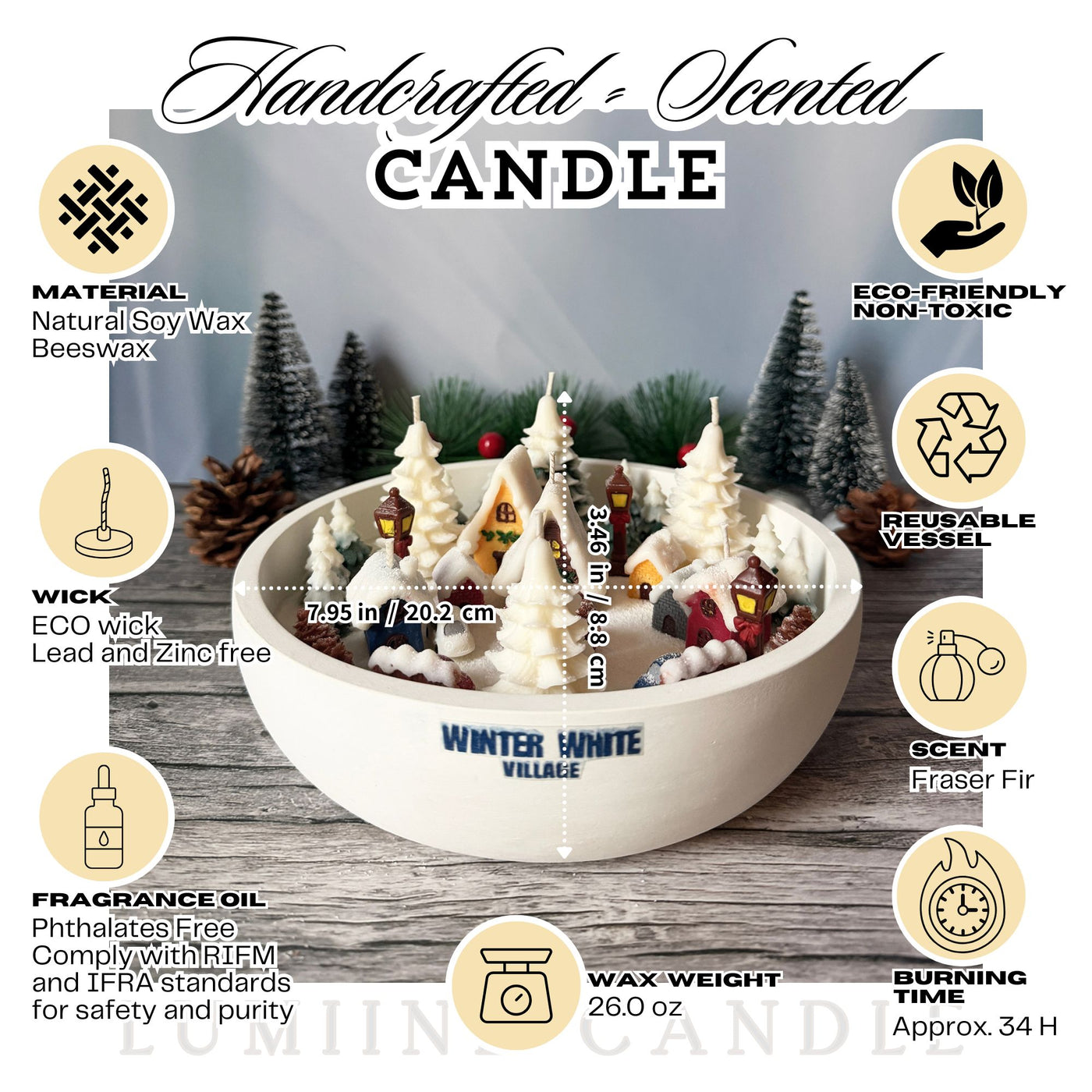 Winter White Village Candle ❄️🏘❄️