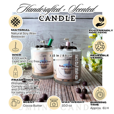 Boba Milk Tea Scented Candle ~ 🌱 Refillable 🌱