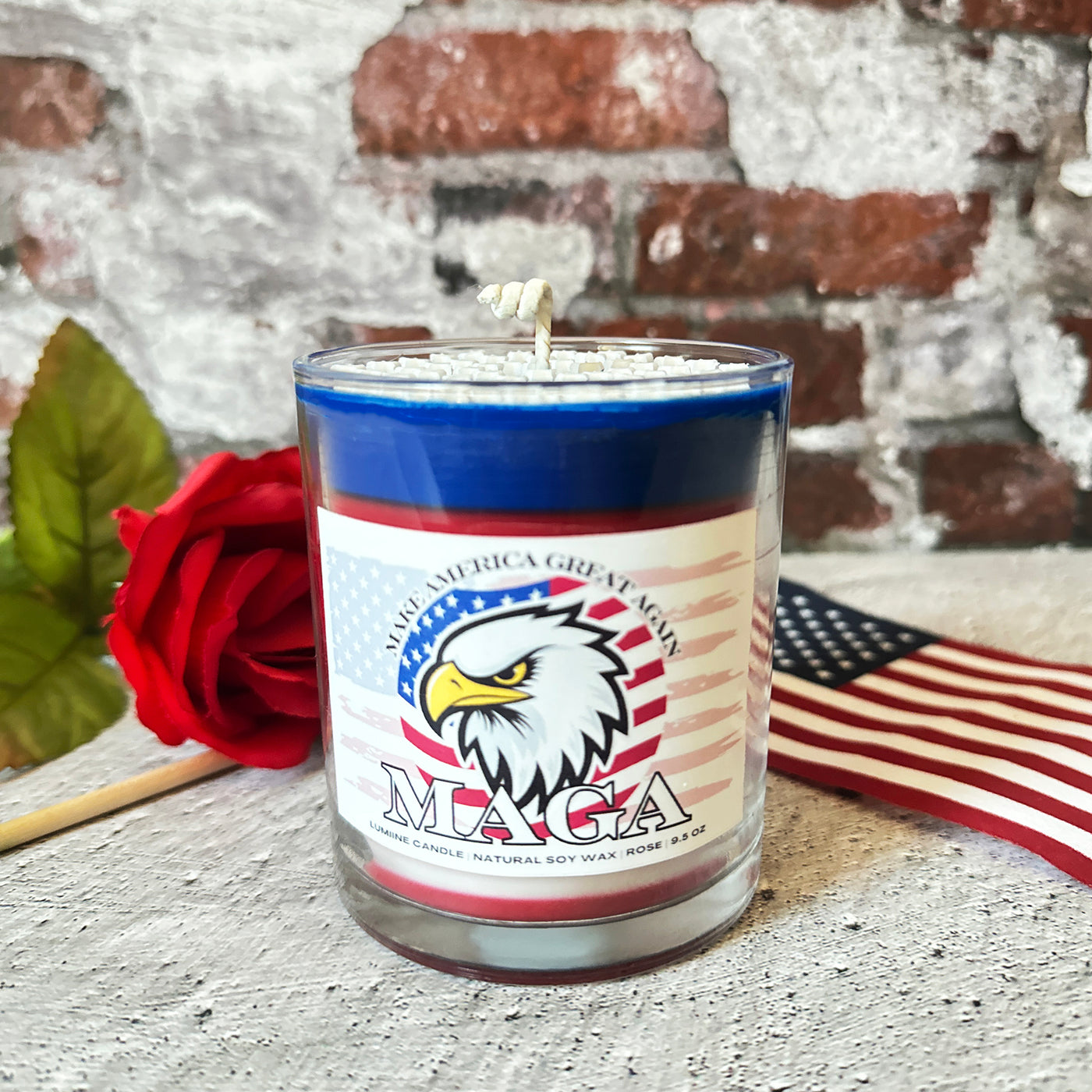 Flag 🇺🇸 Candle ❤️💙 ~ 🌱 Refillable 🌱