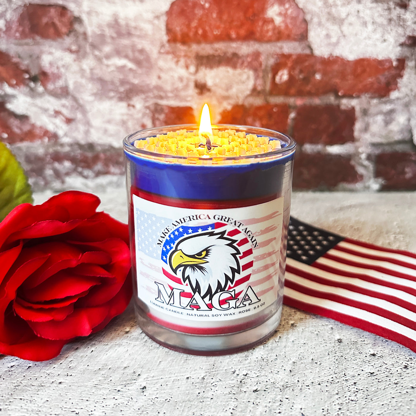 Flag 🇺🇸 Candle ❤️💙 ~ 🌱 Refillable 🌱