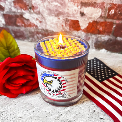 Flag 🇺🇸 Candle ❤️💙 ~ 🌱 Refillable 🌱