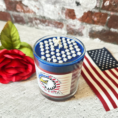 Flag 🇺🇸 Candle ❤️💙 ~ 🌱 Refillable 🌱