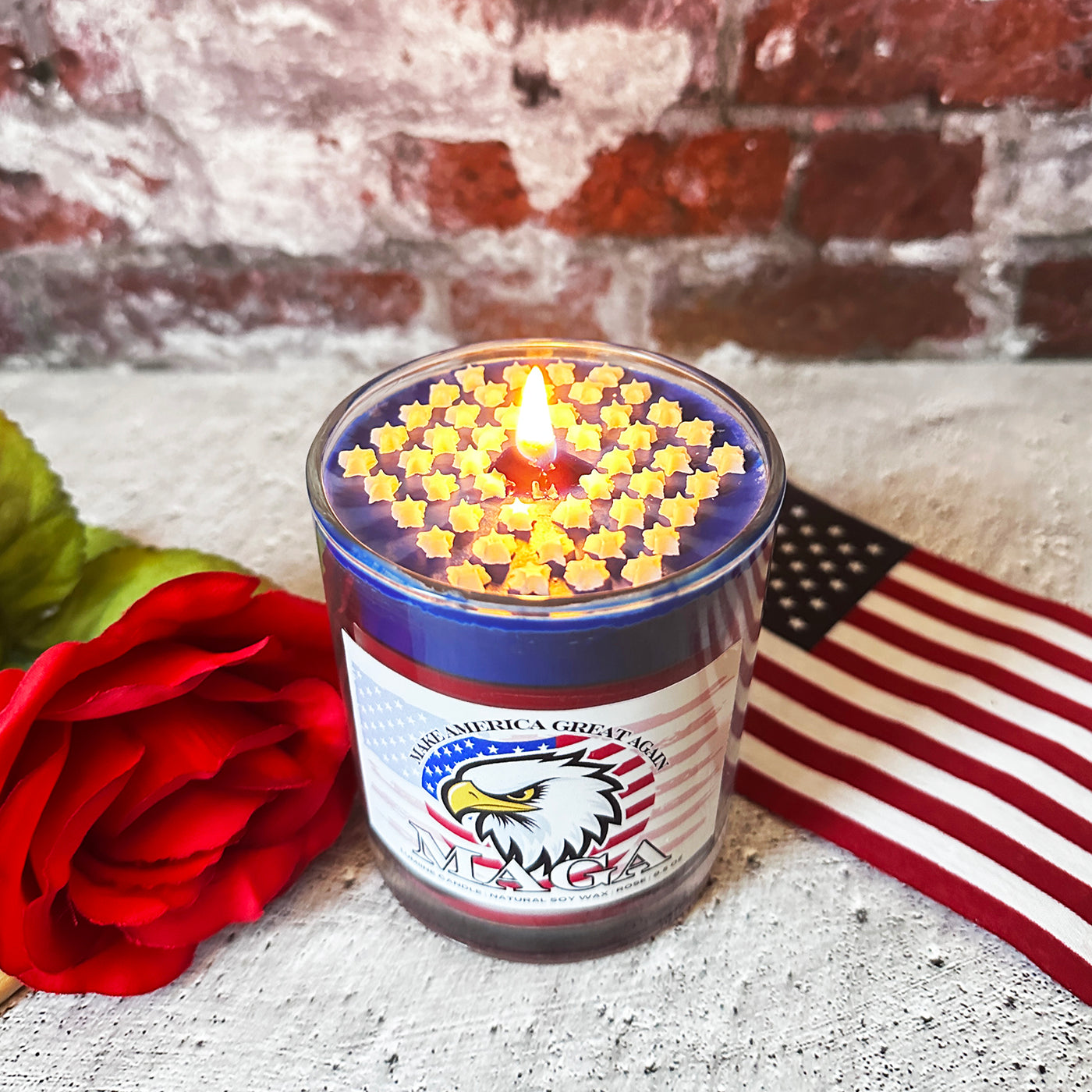 Flag 🇺🇸 Candle ❤️💙 ~ 🌱 Refillable 🌱