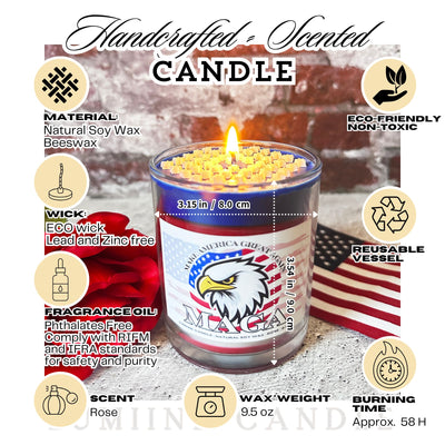 Flag 🇺🇸 Candle ❤️💙 ~ 🌱 Refillable 🌱