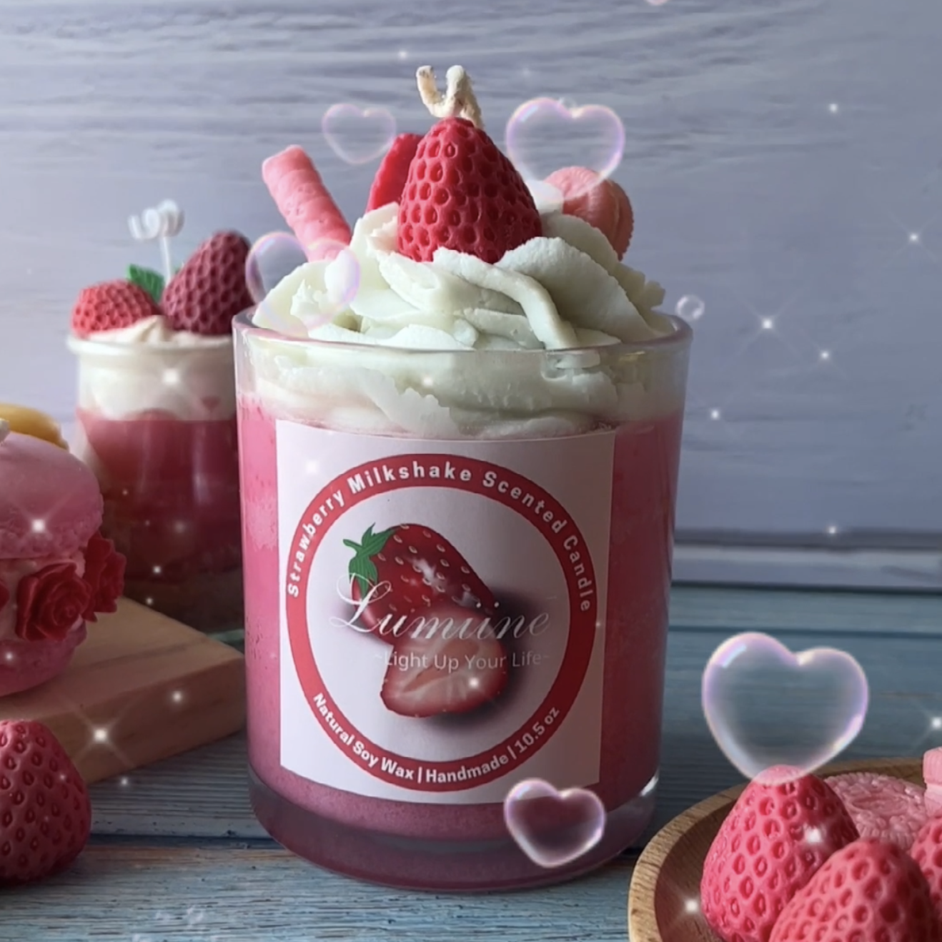 Strawberry Milkshake Scented Candle 🍓 ~ 🌱 Refillable 🌱