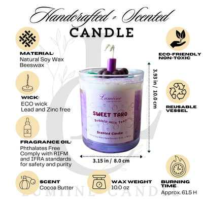 Taro Bubble Milk Tea Scented Candle ~ 🌱 Refillable 🌱