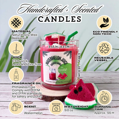 Juicy Watermelon Candles 🍉🍉 ~ 🌱 Refillable 🌱