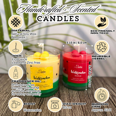 Juicy Watermelon Candles 🍉🍉 ~ 🌱 Refillable 🌱