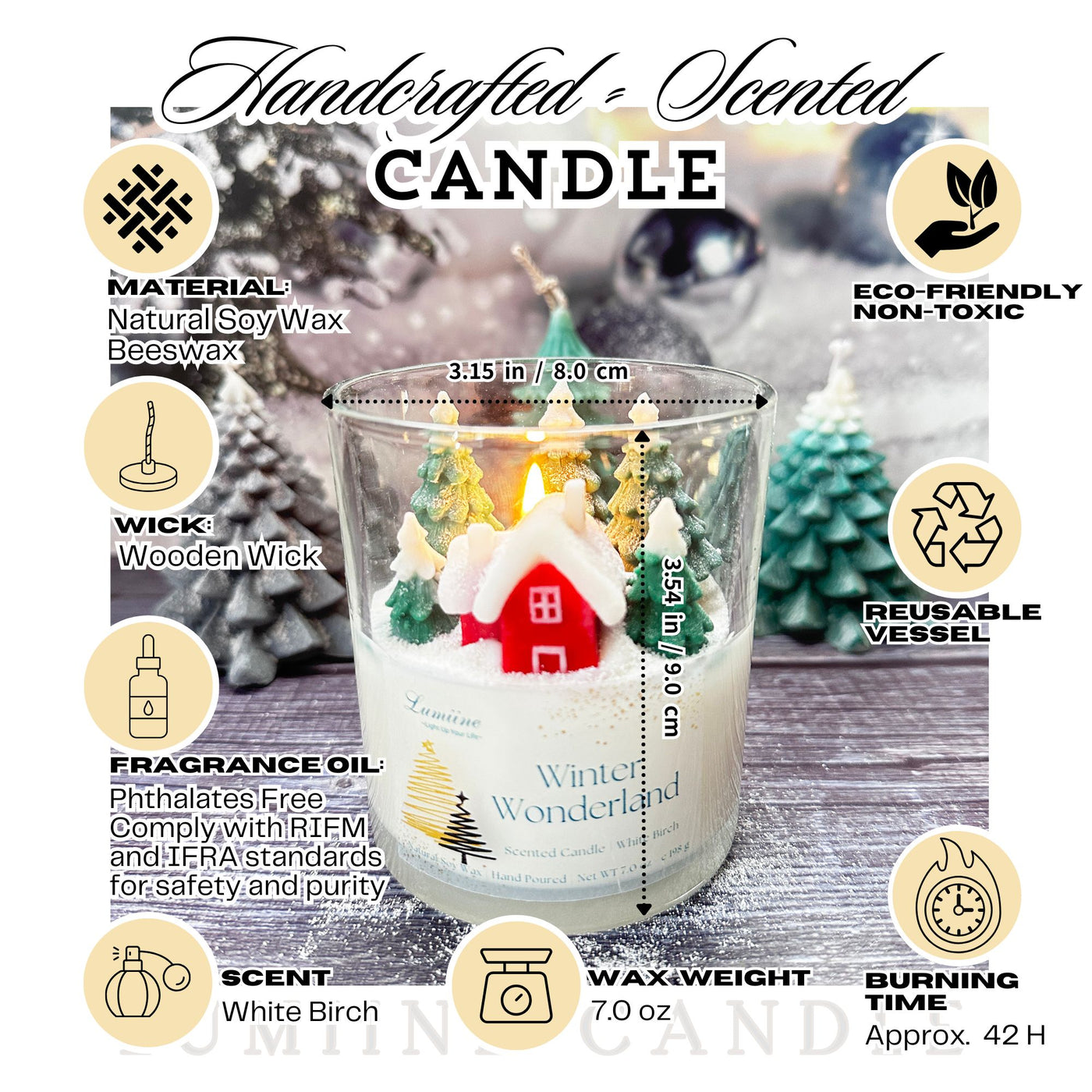 Winter Wonderland Scented Candle ~ 🌱 Refillable 🌱