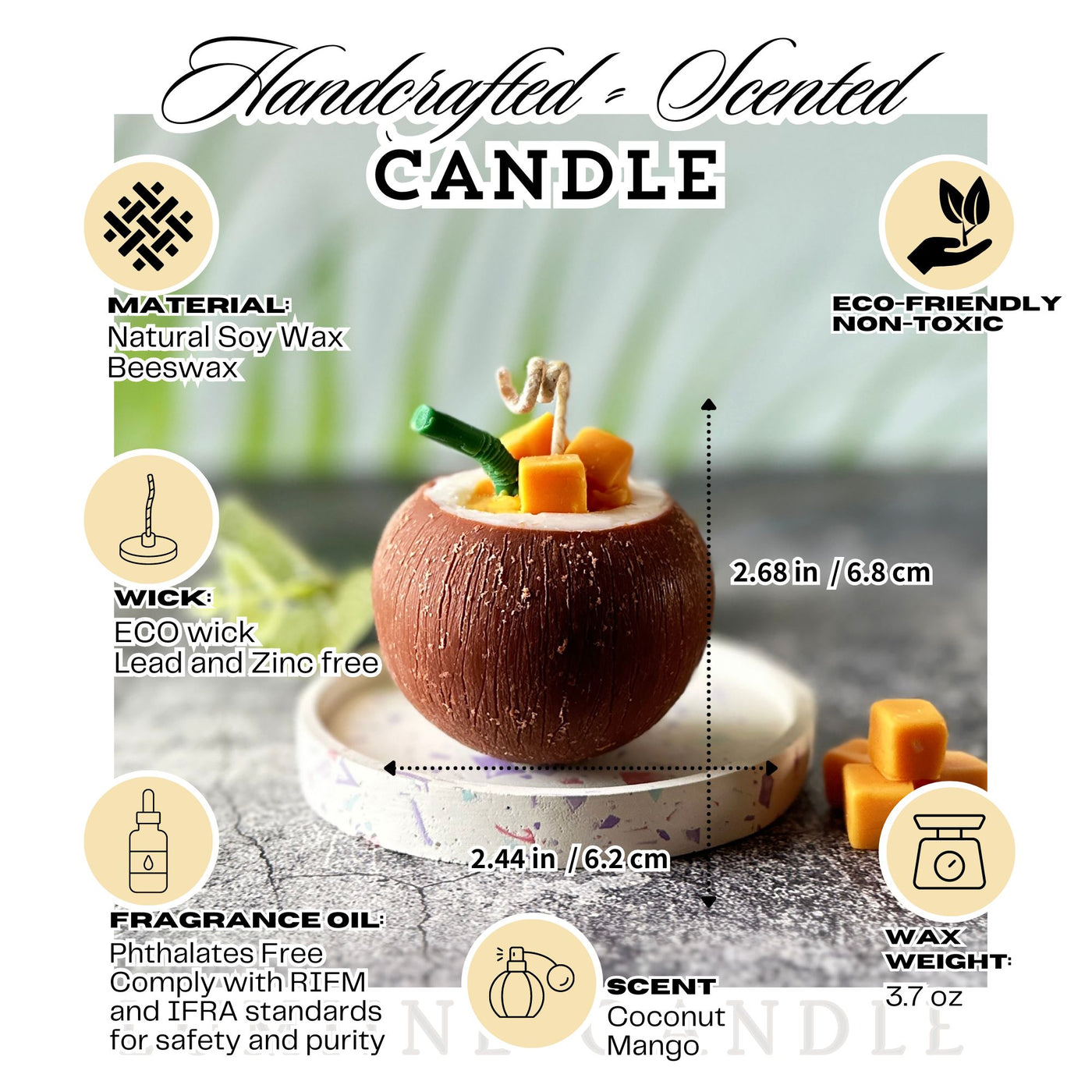 Coconut Mango Scented Candle 🥥🥭