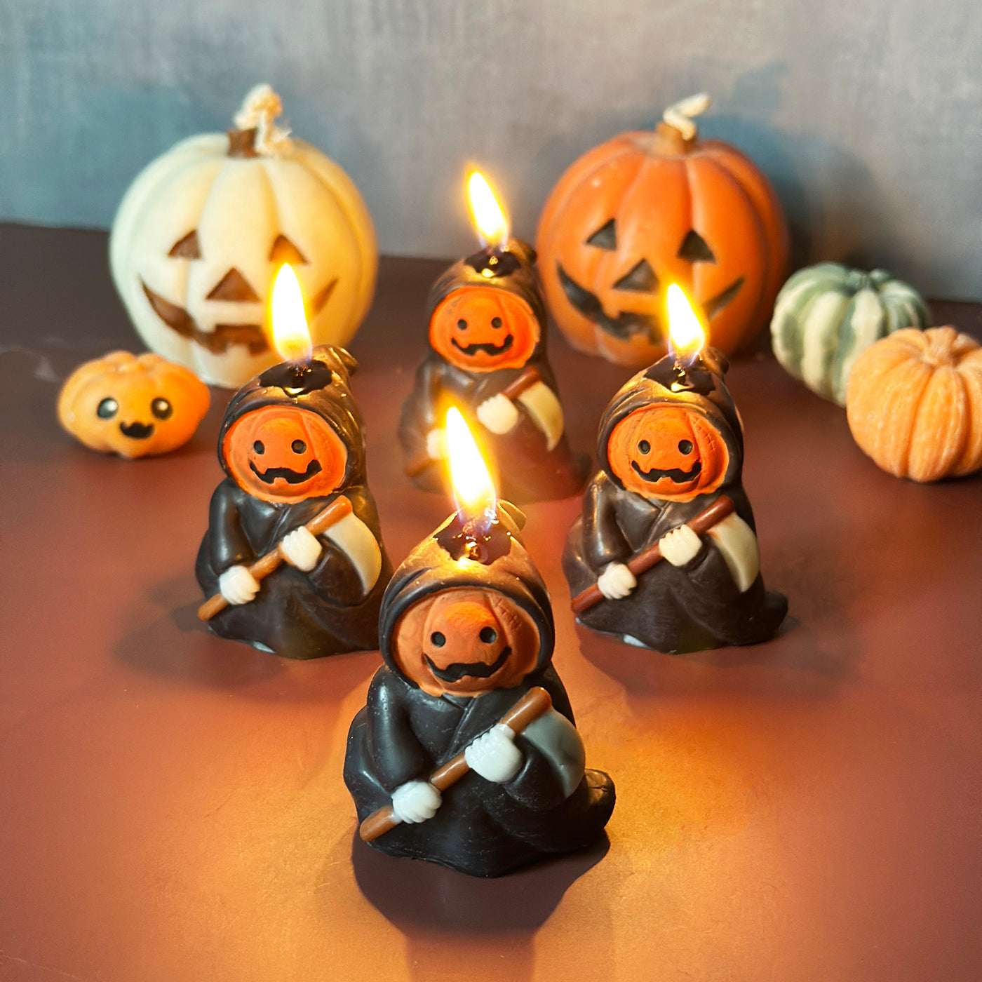 Grim Reaper Soy Wax Candle: Spooky Halloween Decor