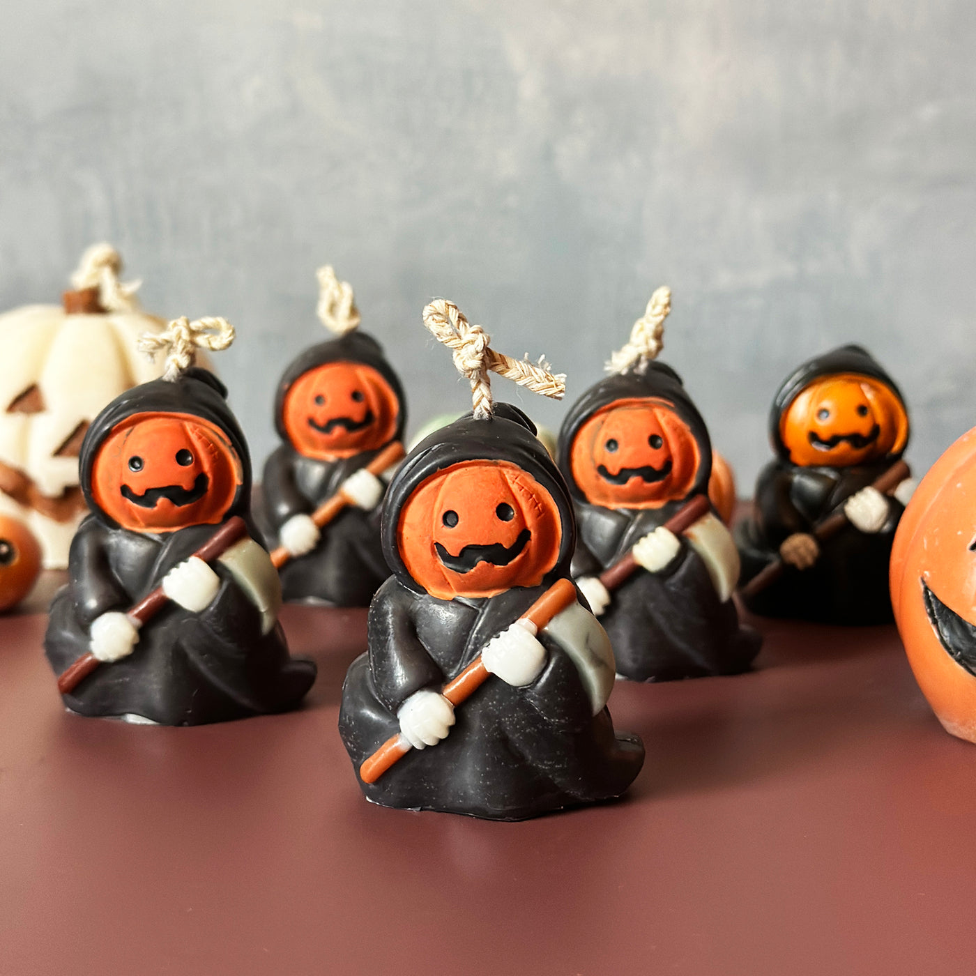 Grim Reaper Soy Wax Candle: Spooky Halloween Decor