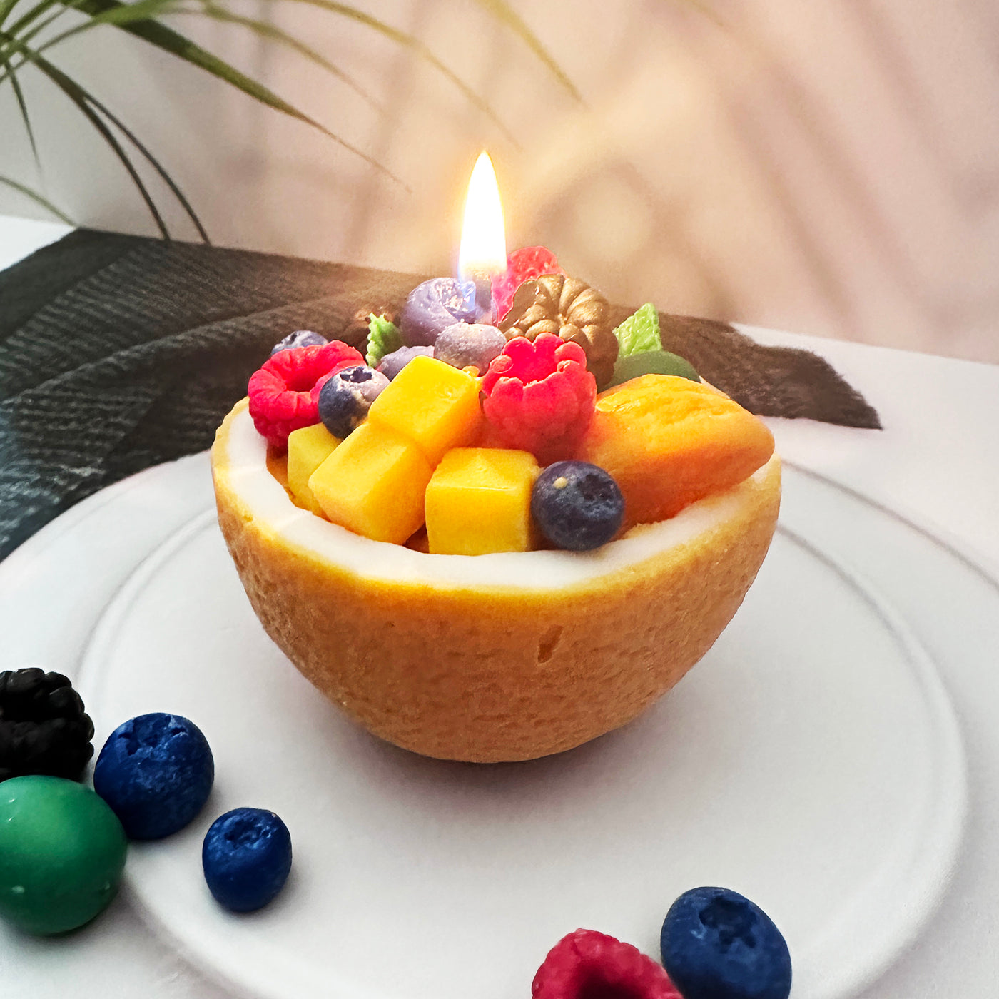 Orange Fruits Bowl Candle 🍊