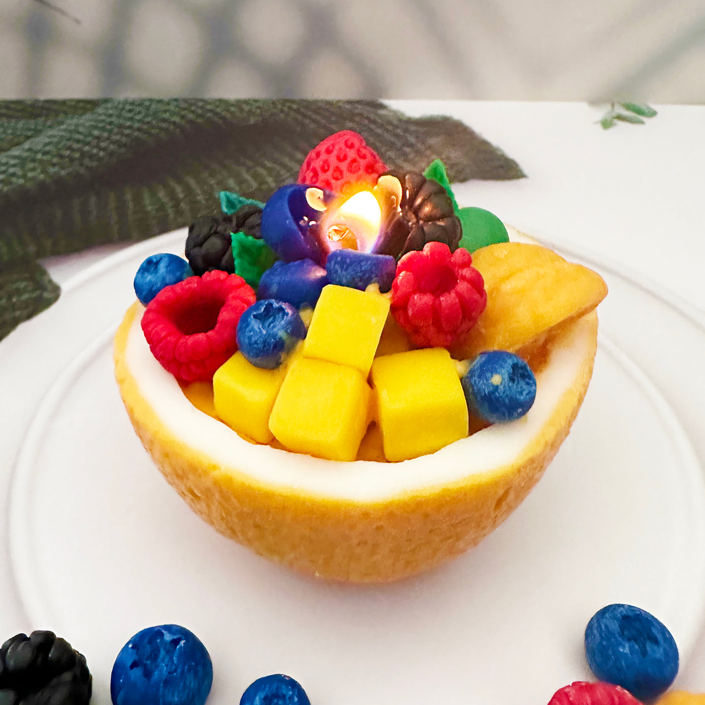 Orange Fruits Bowl Candle 🍊