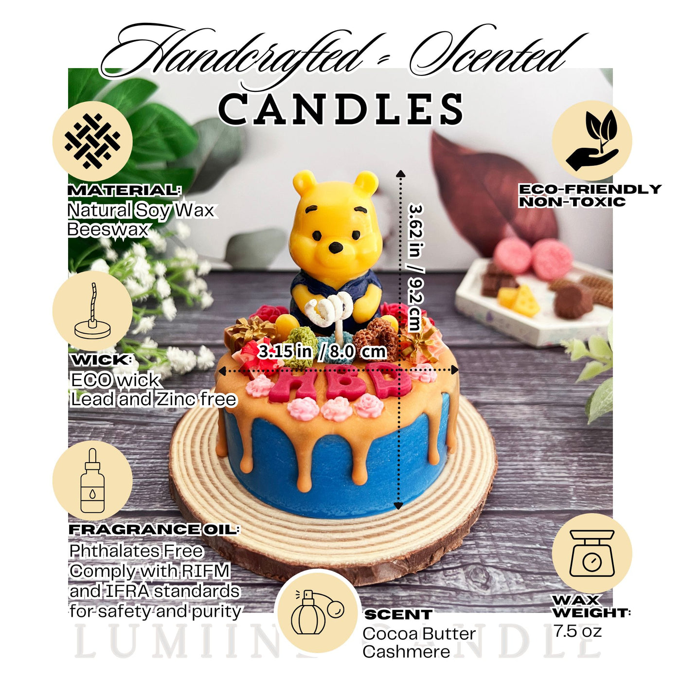 Honey Bear Birthday Candle