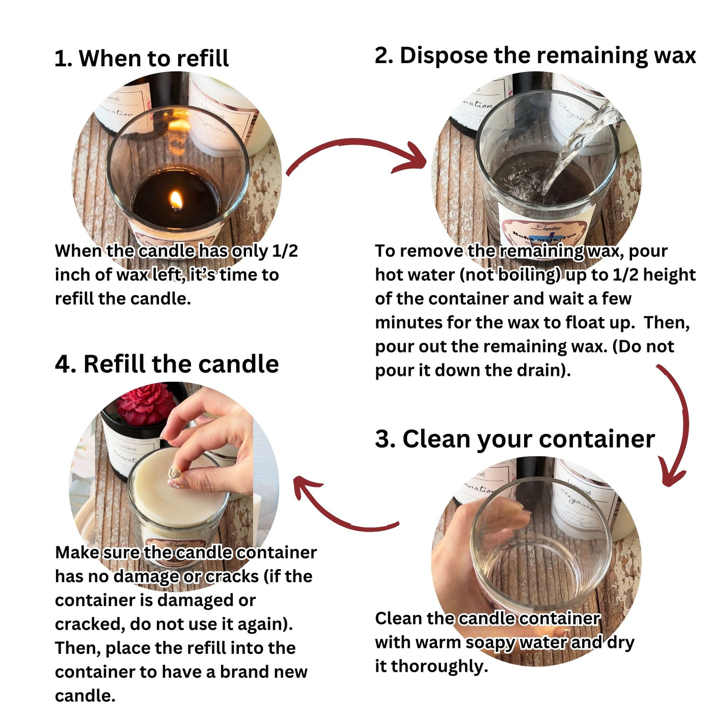 Candle Refills for Specified "Refillable" Container Candle