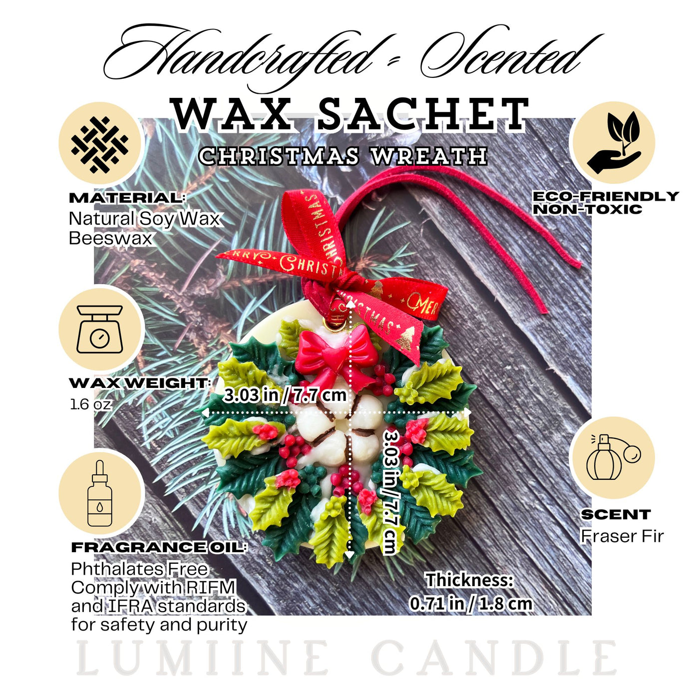 Scented Wax Sachet_Christmas Wreath | Air Freshener