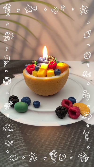 Orange Fruits Bowl Candle 🍊