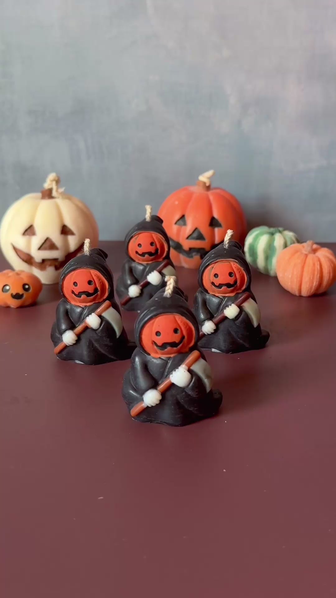 Grim Reaper Soy Wax Candle: Spooky Halloween Decor