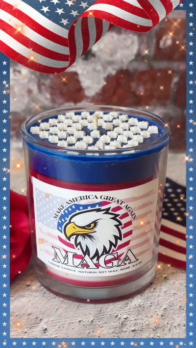Flag 🇺🇸 Candle ❤️💙 ~ 🌱 Refillable 🌱