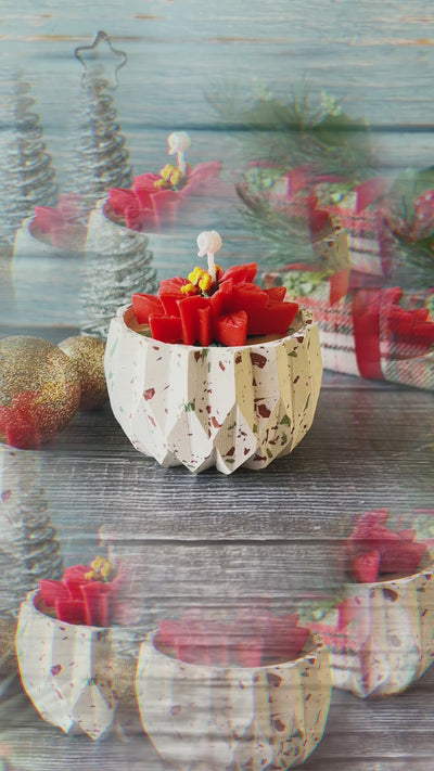 Christmas Poinsettia Candle