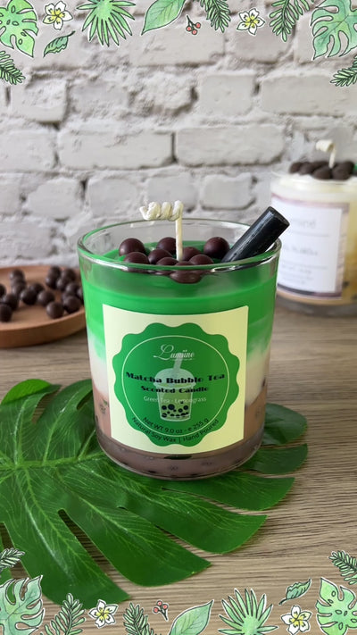 Matcha Bubble Tea Scented Candle ~ 🌱 Refillable 🌱