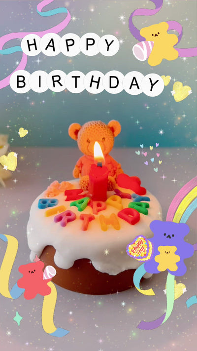 Happy B-Day Chocolate Cake Candle
