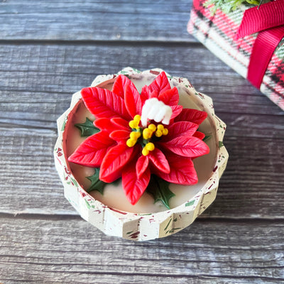 Christmas Poinsettia Candle
