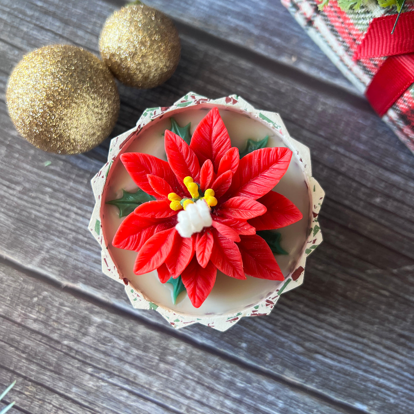 Christmas Poinsettia Candle
