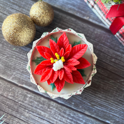 Christmas Poinsettia Candle