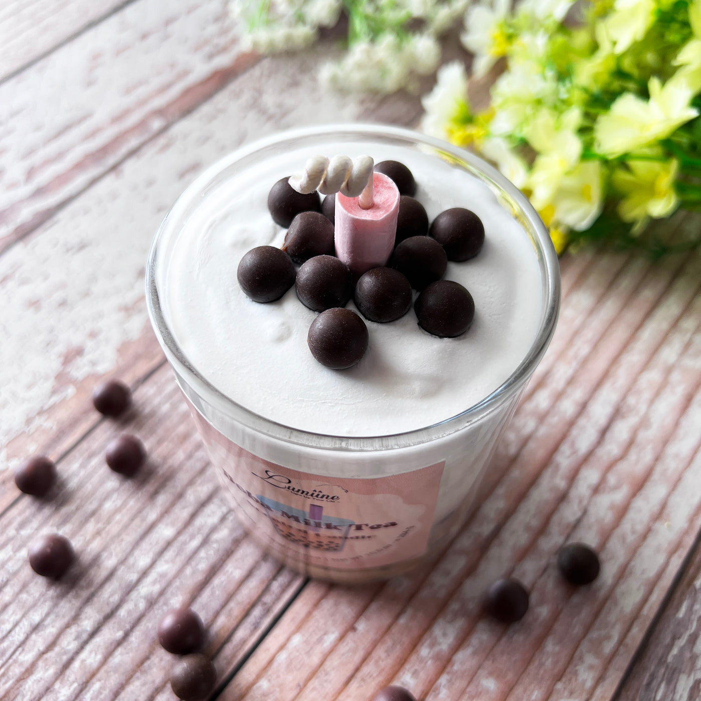 Boba Milk Tea Scented Candle ~ 🌱 Refillable 🌱