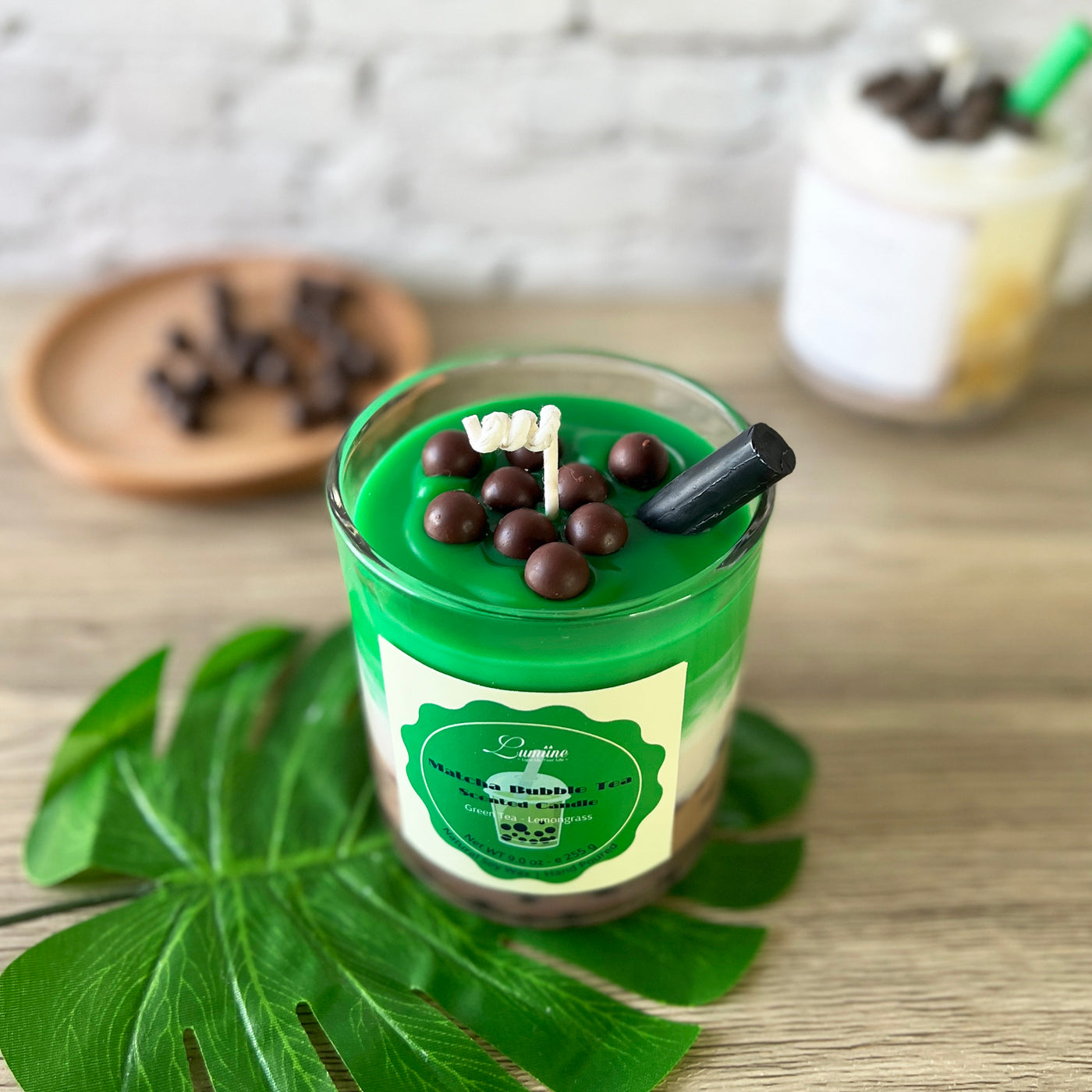 Matcha Bubble Tea Scented Candle ~ 🌱 Refillable 🌱