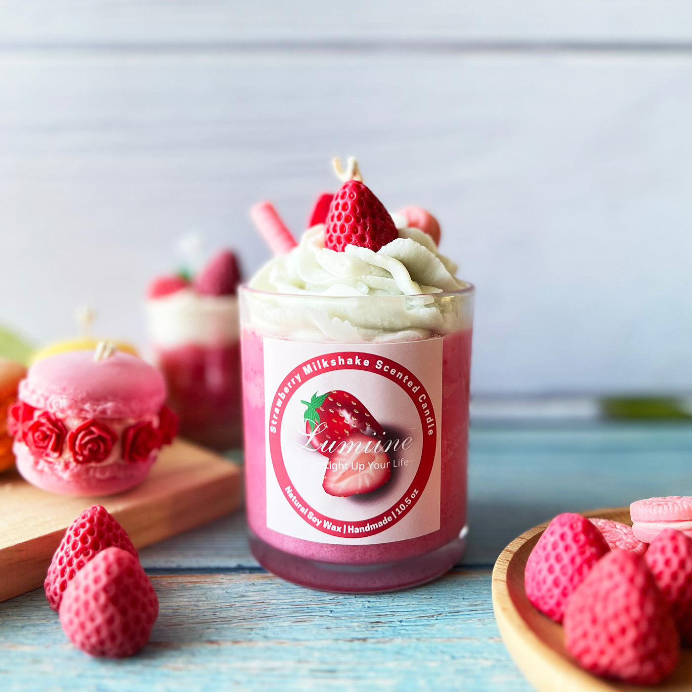 Strawberry Milkshake Scented Candle 🍓 ~ 🌱 Refillable 🌱