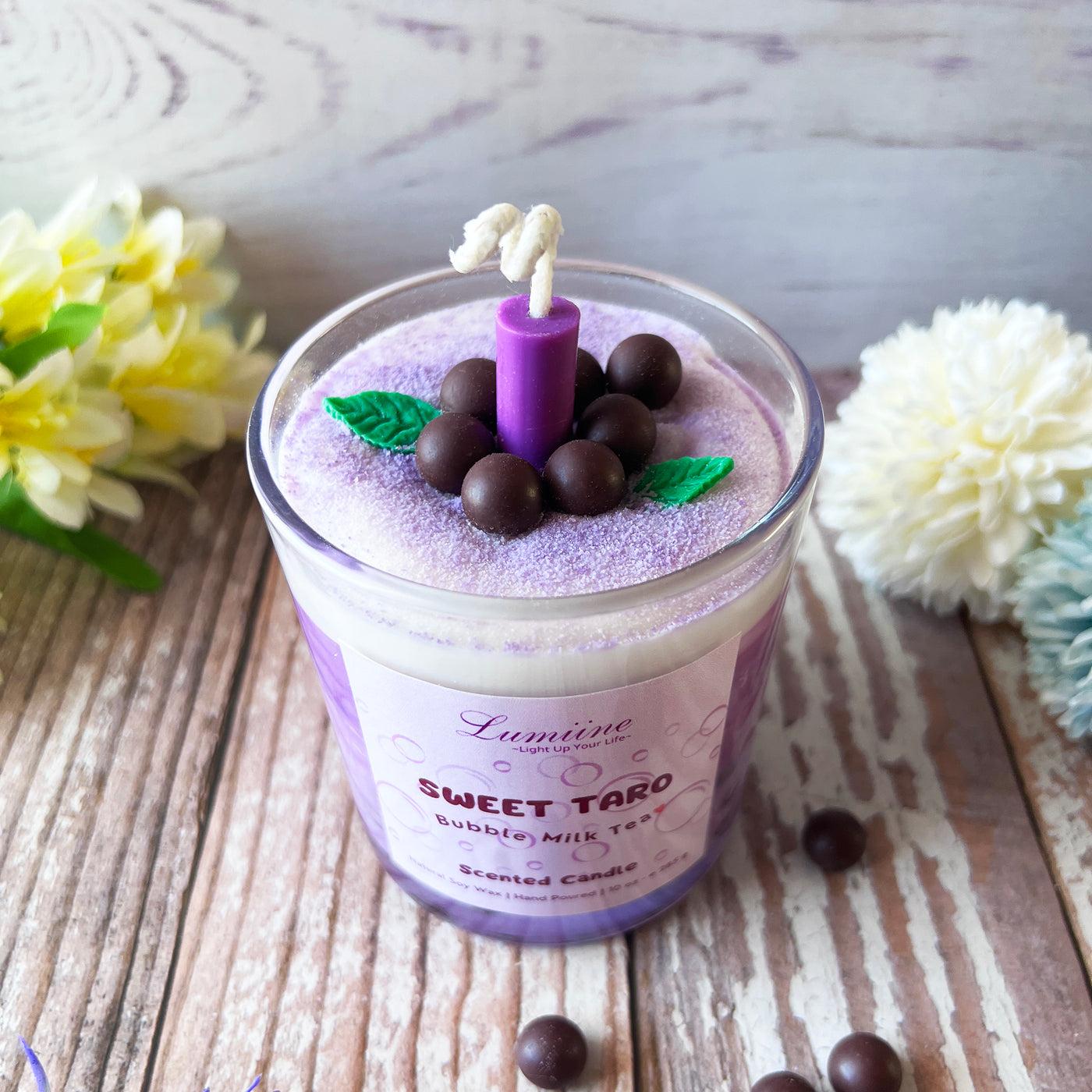Taro Bubble Milk Tea Scented Candle ~ 🌱 Refillable 🌱