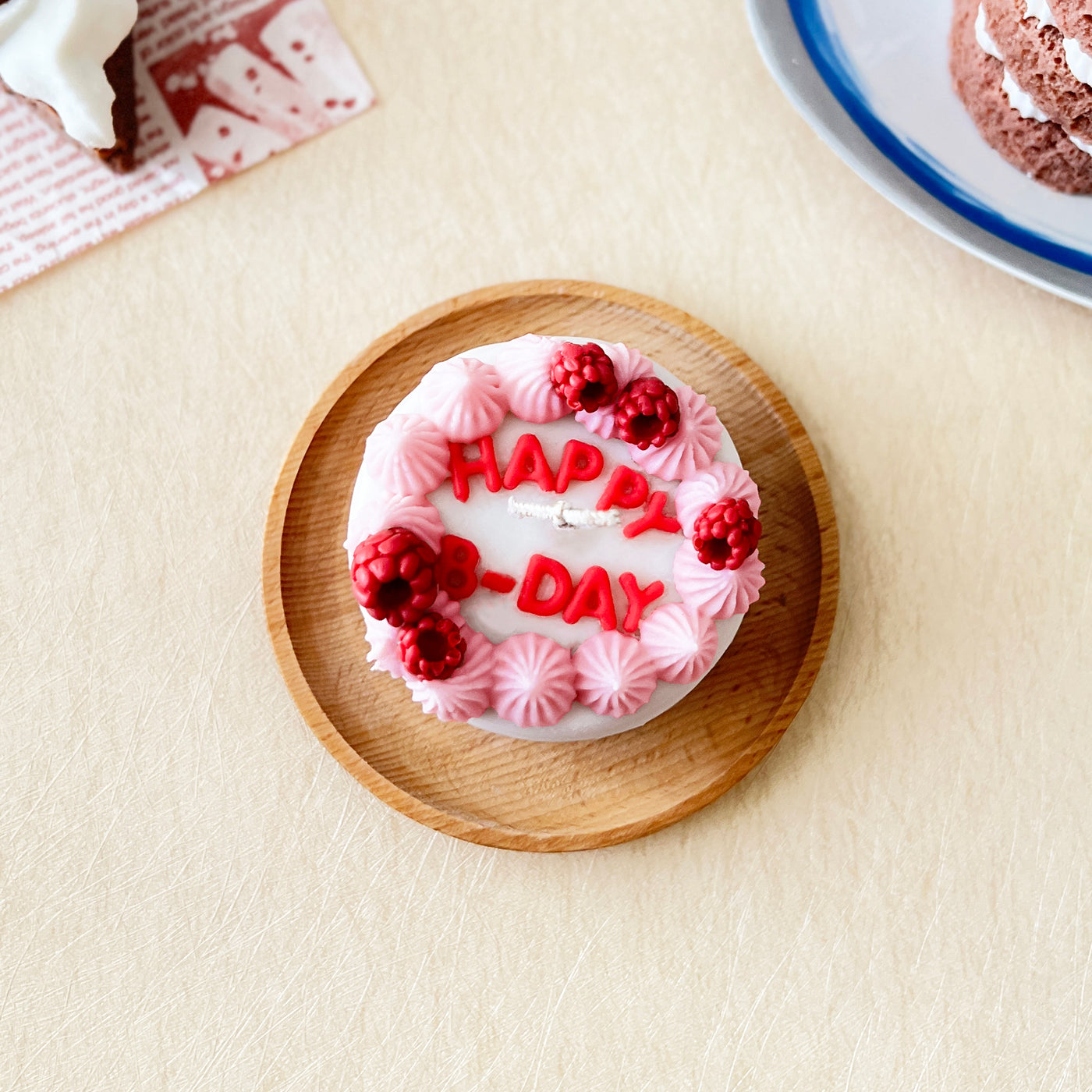 Raspberry Birthday Cake Candle