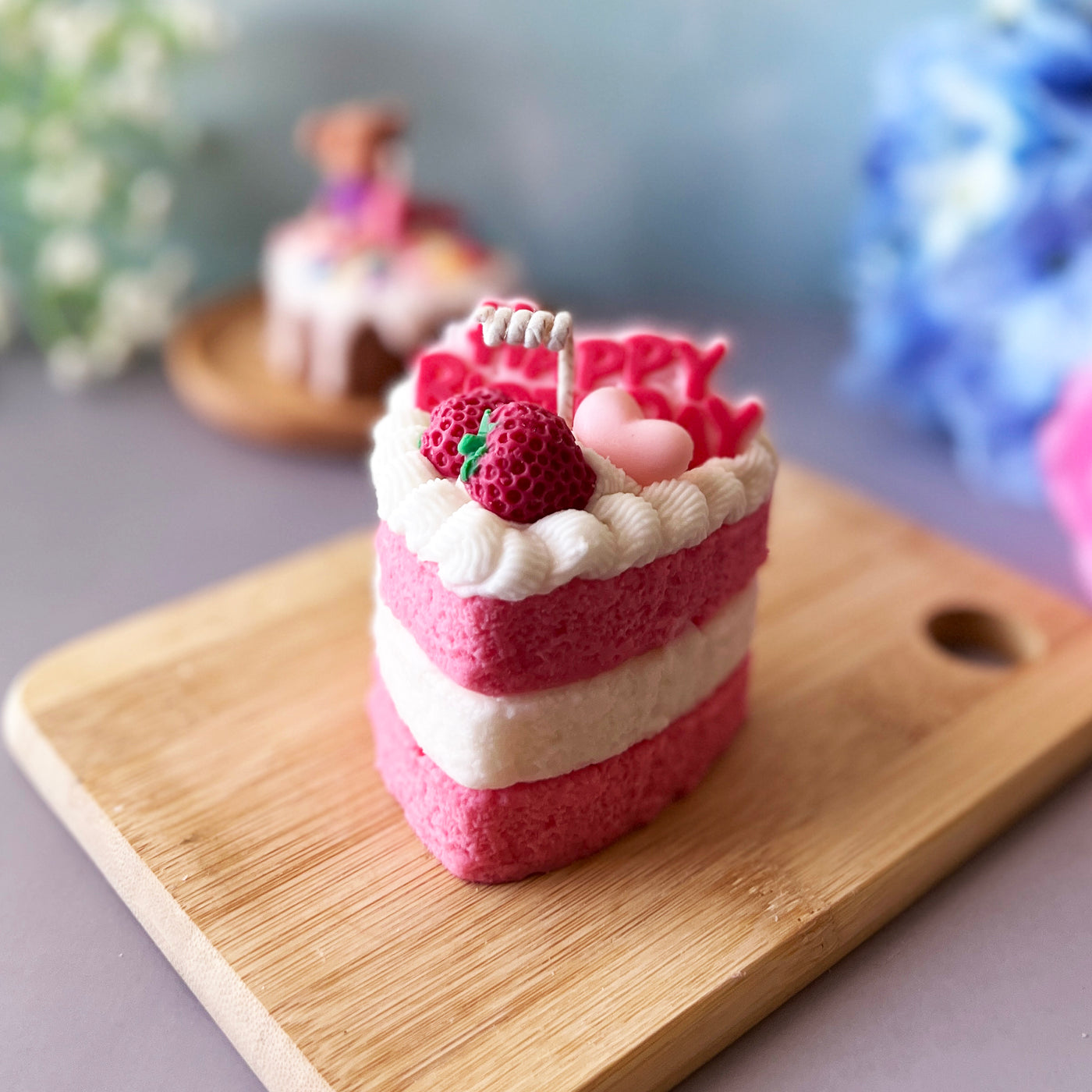 Happy B-Day Strawberry Cake Candle