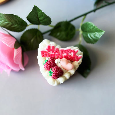Happy B-Day Strawberry Cake Candle