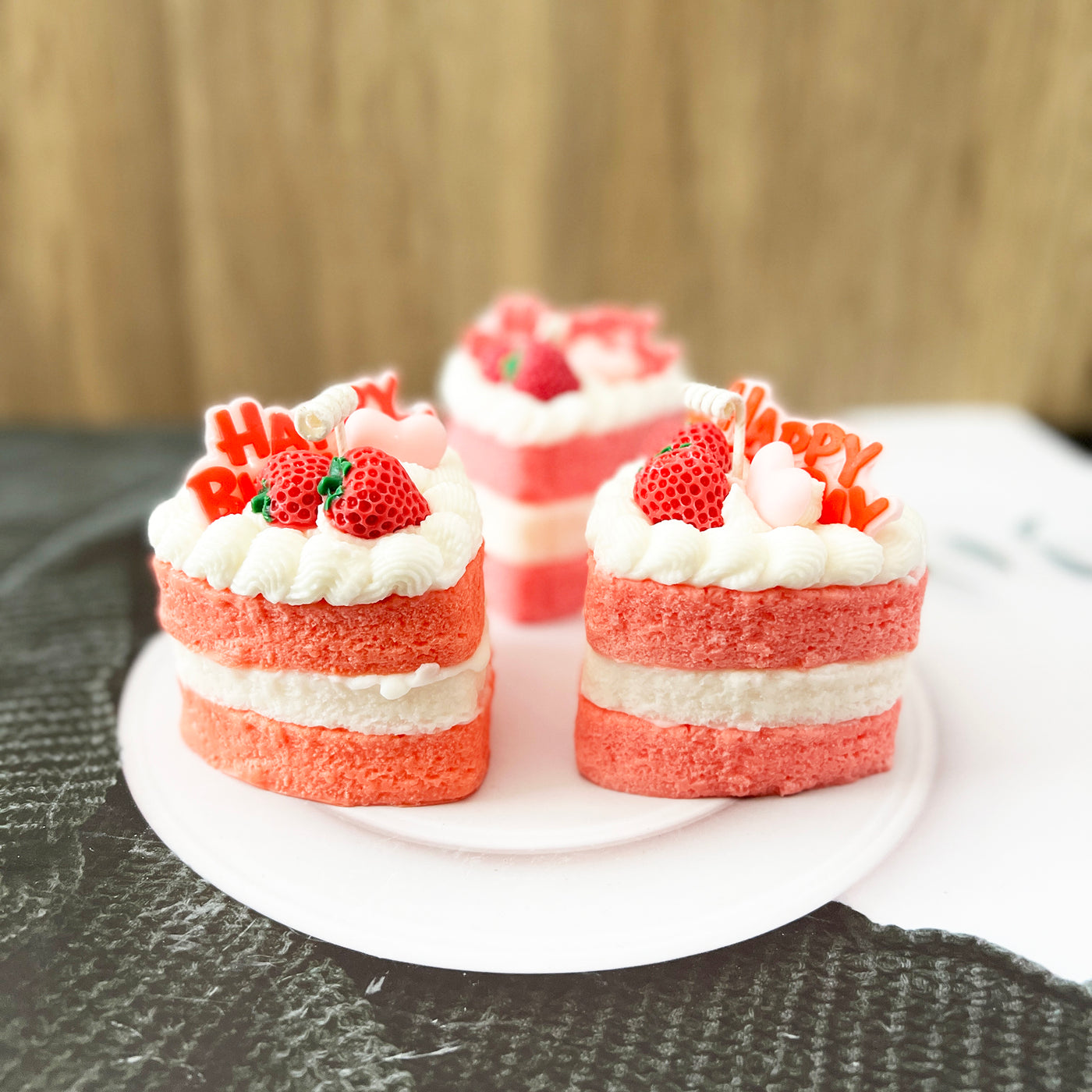 Happy B-Day Strawberry Cake Candle