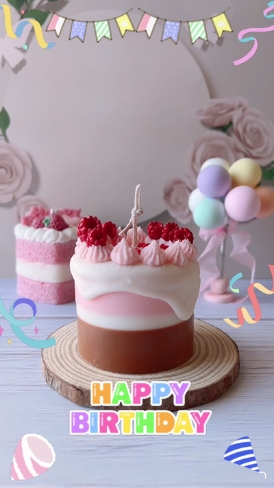 Raspberry Birthday Cake Candle