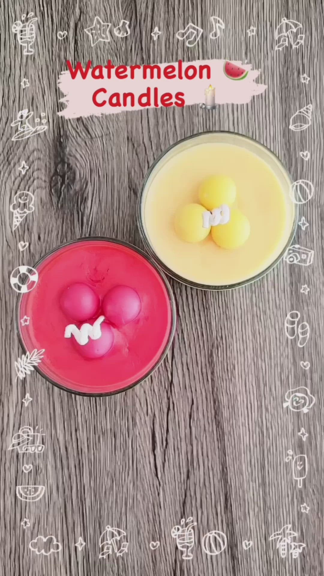 Juicy Watermelon Candles 🍉🍉 ~ 🌱 Refillable 🌱