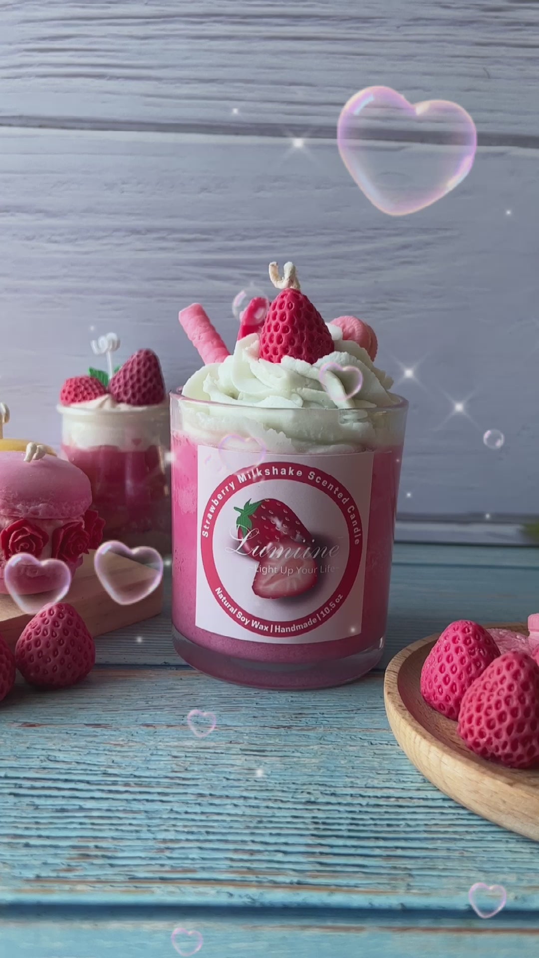 Strawberry Milkshake Scented Candle 🍓 ~ 🌱 Refillable 🌱